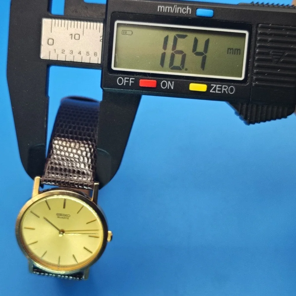 Vintage‎ 1981 Seiko Japan 30mm Mens Quartz Dress Watch Lizard Strap Full Restore